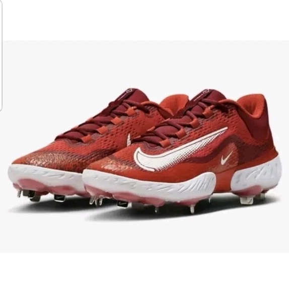 Nike Alpha Huarache Elite 4 Low Red Baseball Cleats DJ6521-616 Men's Size 7 - Picture 1 of 3